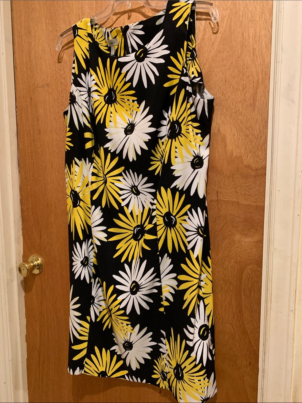 Dress Barn Black Yellow White Floral Midi Dress